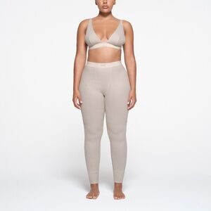 Skims Cotton Rib Leggings Stone Size Medium